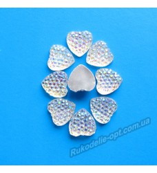 Камни кабошоны All Star сердце 10 мм цвет crystal AB 1500 шт.