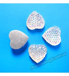 Камни кабошоны All Star сердце 16 мм цвет crystal AB 400 шт.