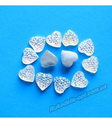 Камни кабошоны All Star сердце 8 мм цвет crystal AB 750 шт.