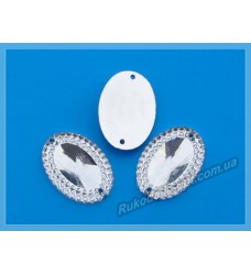 Камни кабошоны All Star пришивные овал новый 18*25 мм цвет crystal 500 шт.