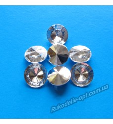 Камни акриловые круг 12 мм конусный низ цвет crystal 1000 шт.