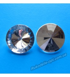 Камни акриловые круг 25 мм конусный низ цвет crystal 100 шт.