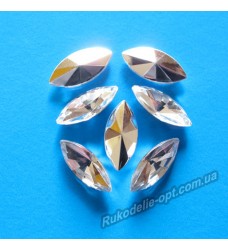 Камені акрилові маркіз 7*15 мм конусний низ колір crystal 2000 шт.