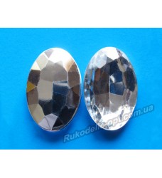 Камені акрилові овал 20*30 мм конусний низ колір crystal 100 шт.