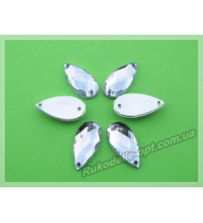 Камни акриловые пришивные капля 9*18 мм цвет crystal 1000 шт.