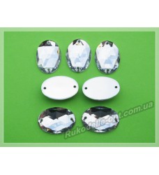 Камни акриловые пришивные овал 13*18 мм цвет crystal 500 шт.