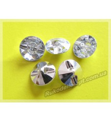 Камни акриловые пришивные пуговица 14 мм конусный низ цвет crystal 500 шт.
