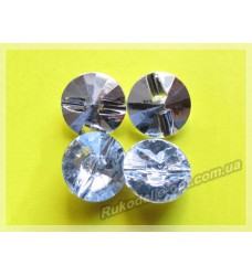 Камни акриловые пришивные пуговица 25 мм конусный низ цвет crystal 100 шт.
