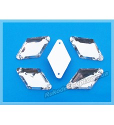 Камни акриловые пришивные ромб 18*24 мм плоский низ цвет crystal 200 шт.