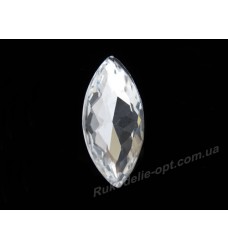 Камни стеклянные маркиз 13*27 мм цвет crystal