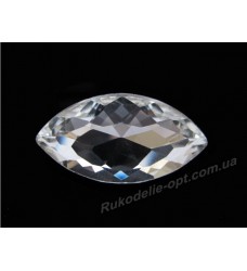 Камни стеклянные маркиз 17*32 мм цвет crystal