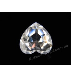 Камни стеклянные сердце 8 мм цвет crystal