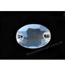 Камни стеклянные пришивные овал 11*16 мм цвет crystal
