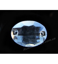 Камни стеклянные пришивные овал 13*18 мм цвет crystal