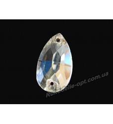 Камни стеклянные пришивные капля 7*12 мм цвет crystal