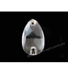 Камни стеклянные пришивные капля 13*22 мм цвет crystal
