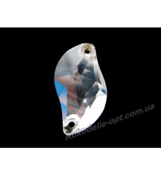 Камни стеклянные пришивные волна 7*12 мм цвет crystal