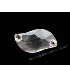 Камни стеклянные пришивные волна 10*20 мм цвет crystal