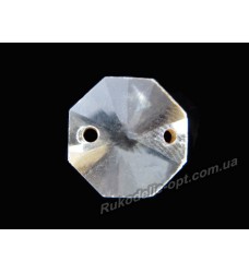 Камни стеклянные пришивные восьмигранник 10 мм цвет crystal
