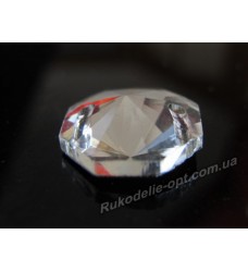 Камни стеклянные пришивные восьмигранник 14 мм цвет crystal