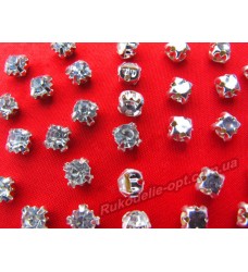 Стразы в цапах стеклянные SS 20 цвет crystal 1440 шт
